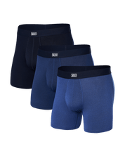 Daytripper Boxer Brief with fly 3 pack - blue heather/blueberry/maritime - Blue Sky Fashions & Lingerie