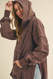 Deb Washed Hoodie - washed brown - Blue Sky Fashions & Lingerie
