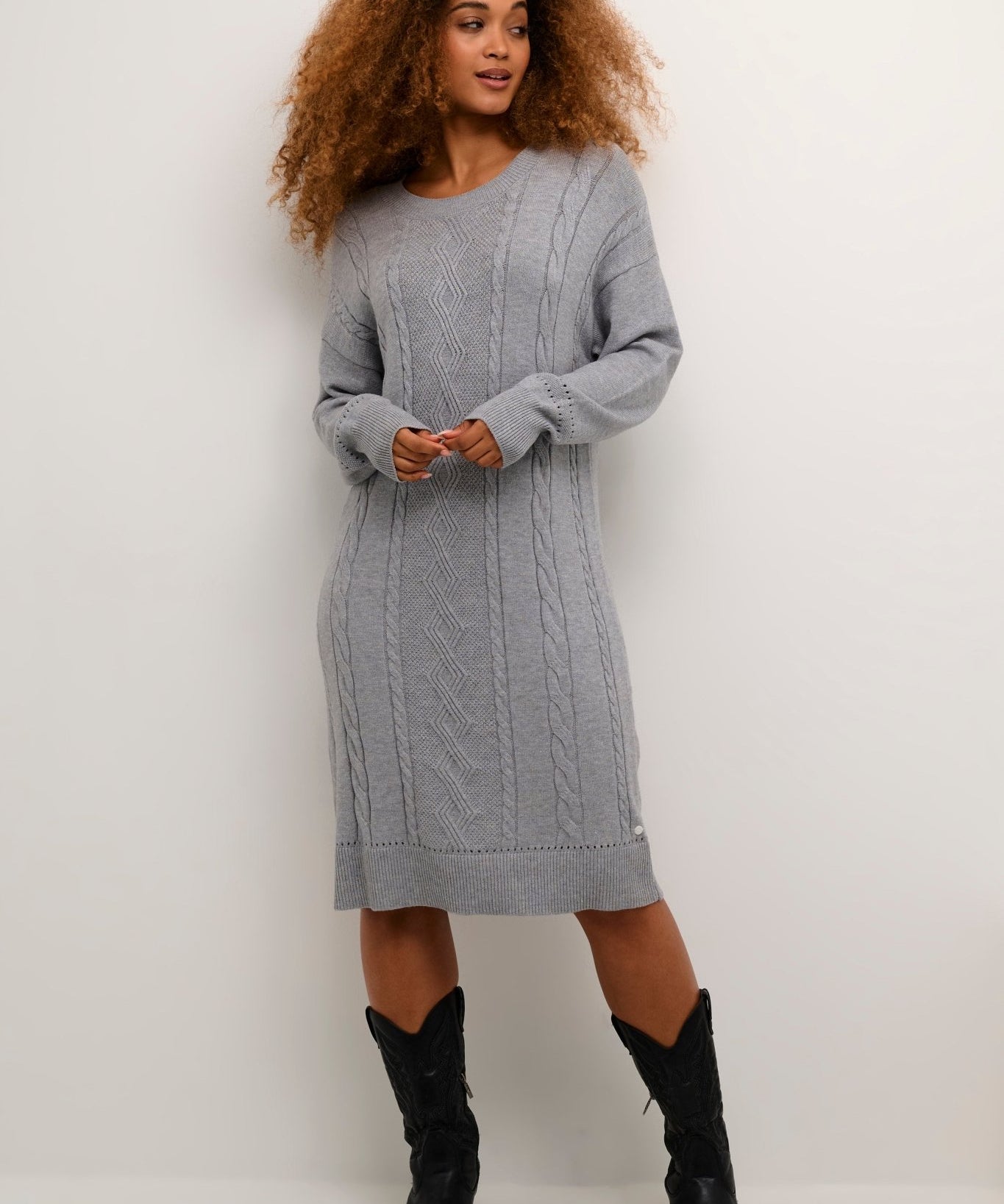 Dela Knit dress - Grey Melange - Blue Sky Fashions & Lingerie