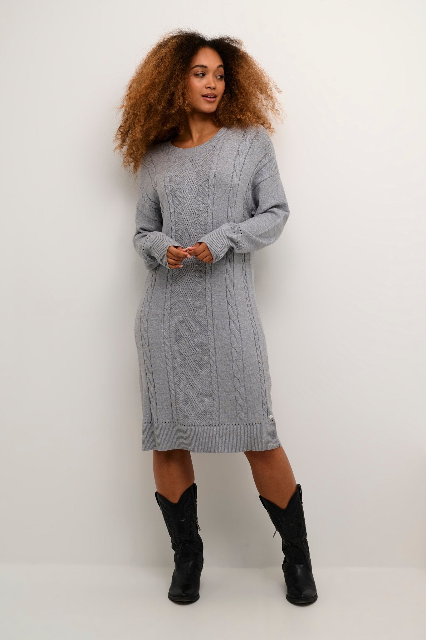 Dela Knit dress - Grey Melange - Blue Sky Fashions & Lingerie