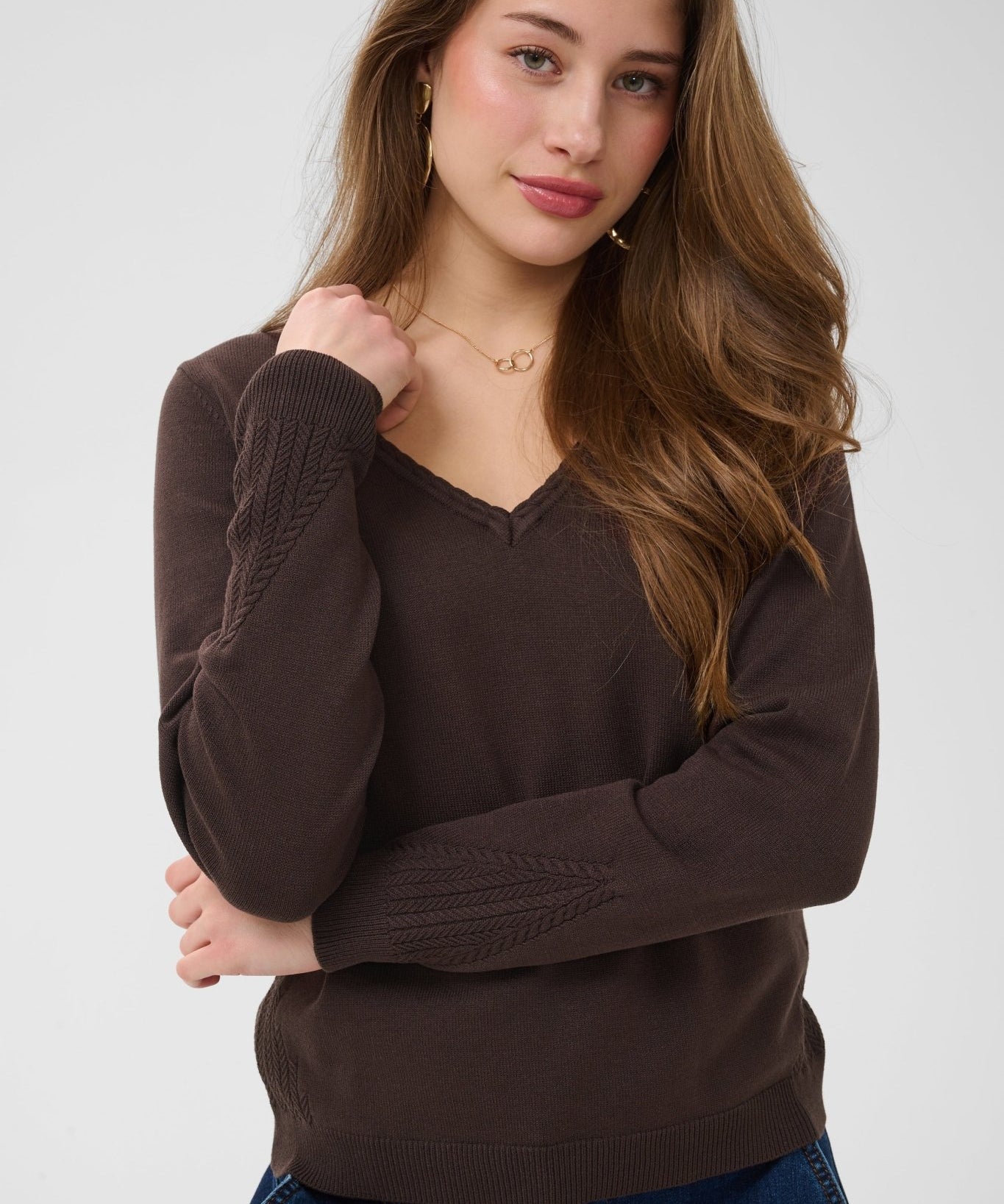 Dela Knit Pullover- Java - Blue Sky Fashions & Lingerie