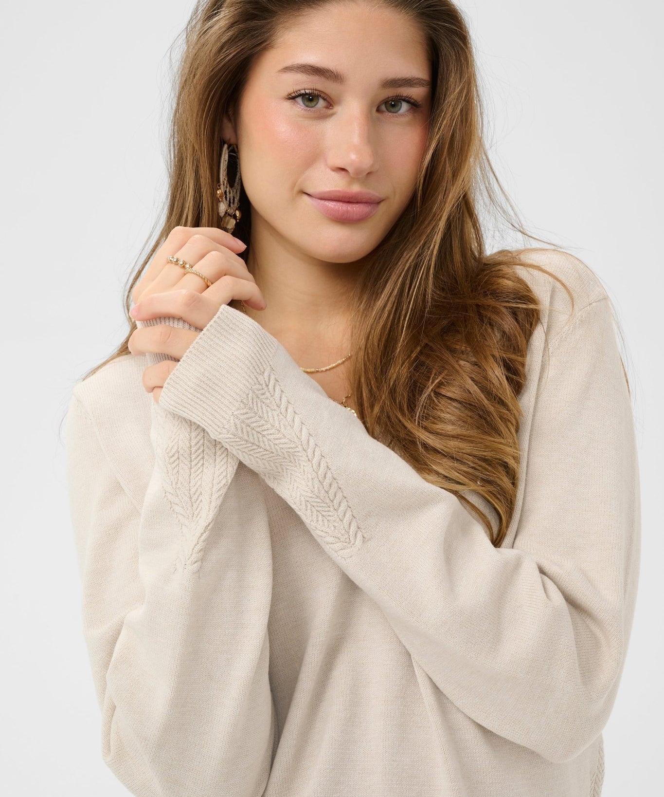Dela Knit Pullover- Oat Melange - Blue Sky Fashions & Lingerie