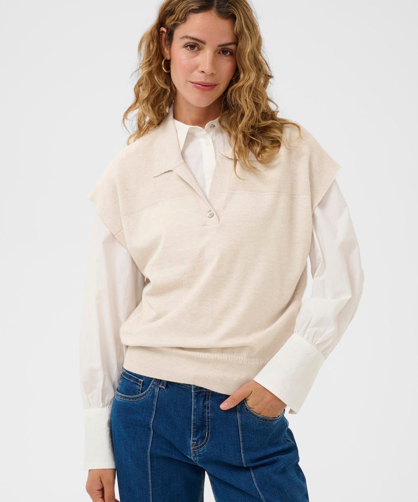 Dela Knit Slipover - Oat Melange - Blue Sky Fashions & Lingerie