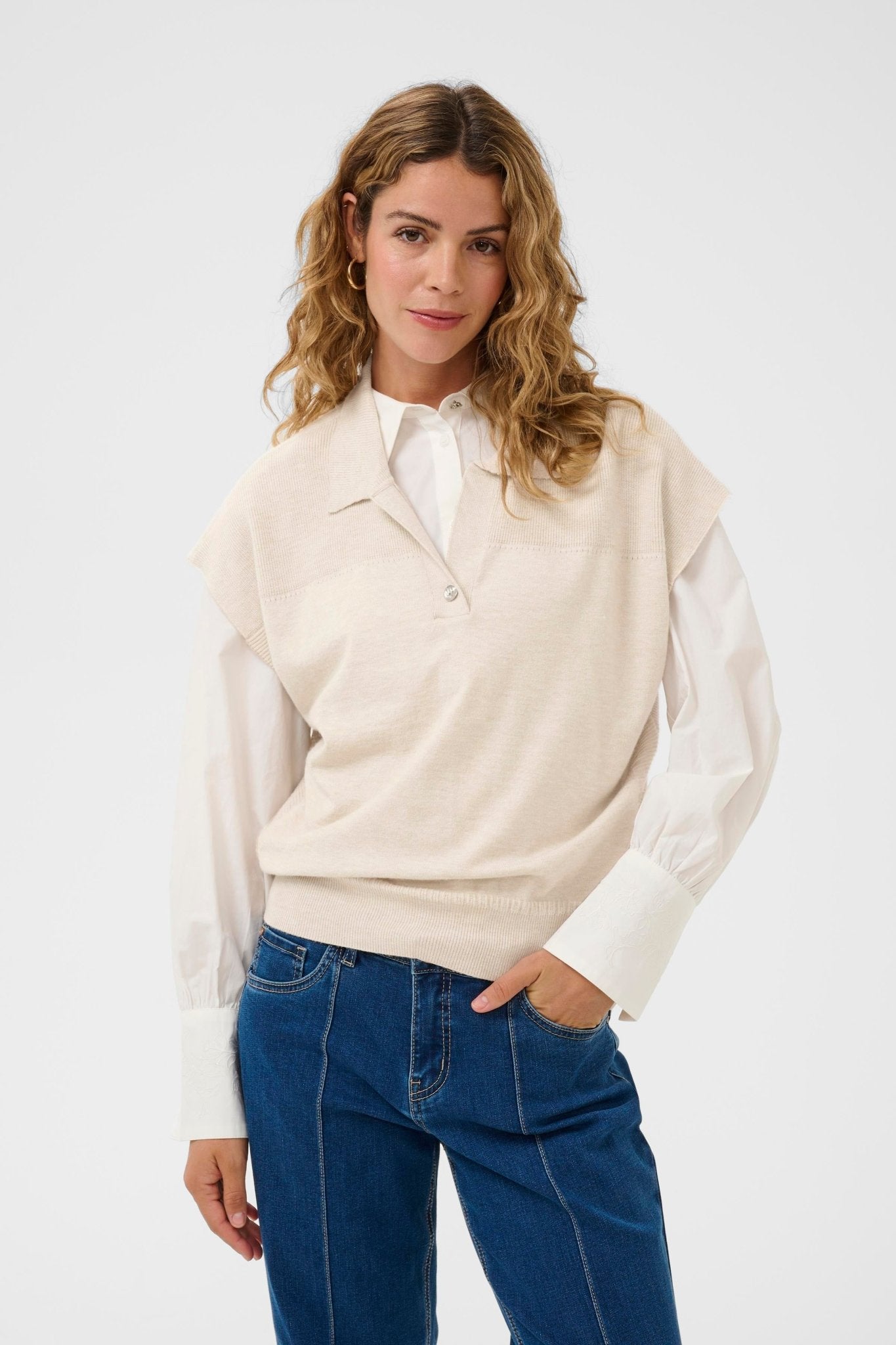 Dela Knit Slipover - Oat Melange - Blue Sky Fashions & Lingerie