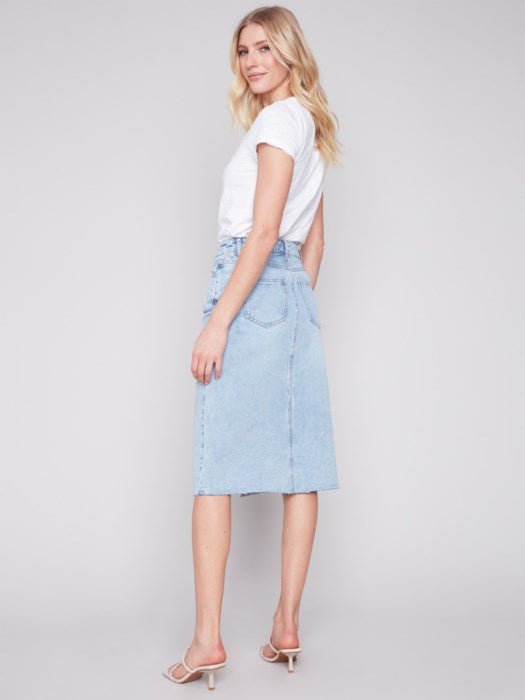 Denim midi skirt by Charlie B - light blue - Blue Sky Fashions & Lingerie