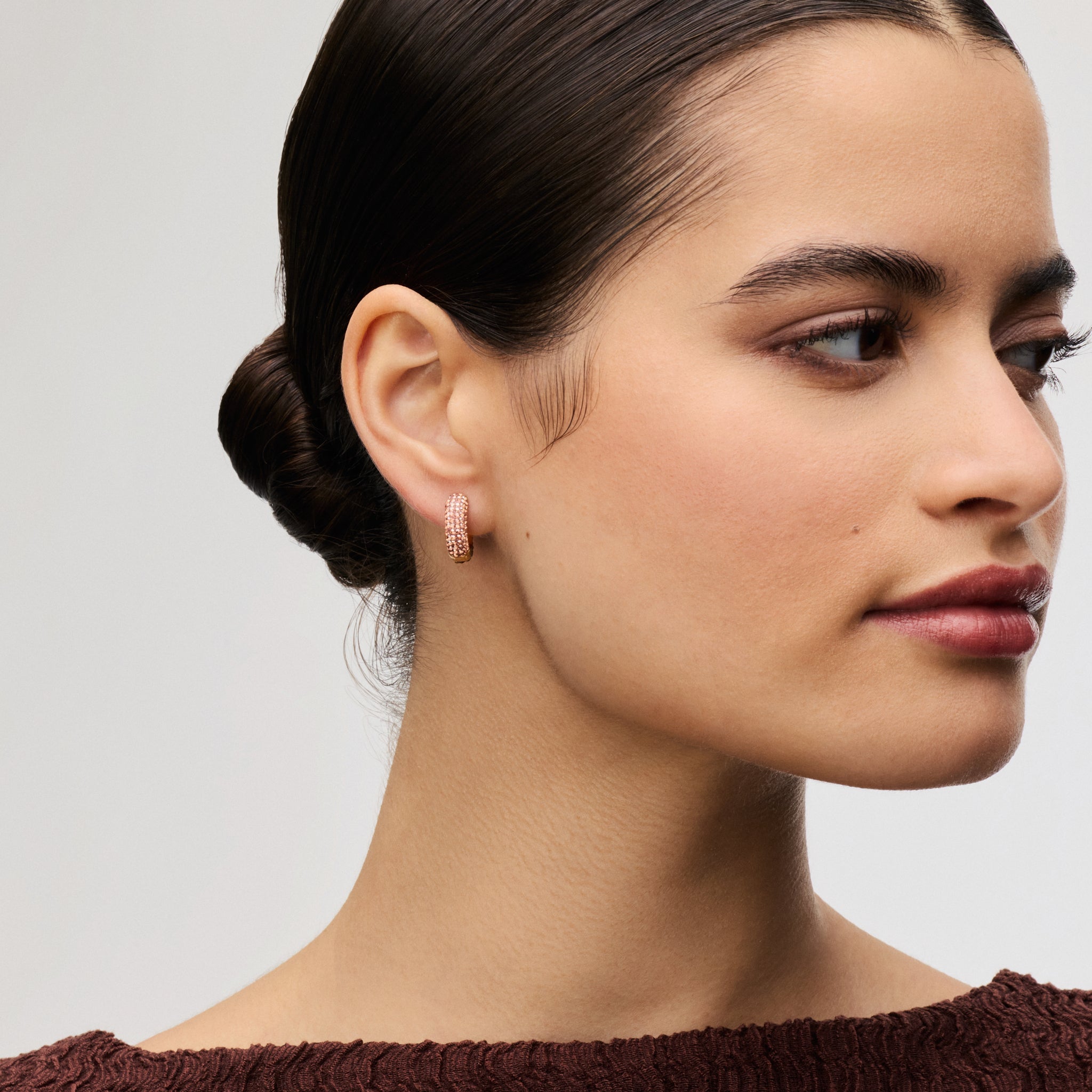 DESERT ROSE & SAND DUNES SPARKLE REVERSIBLE HOOP EARRINGS - Blue Sky Fashions & Lingerie