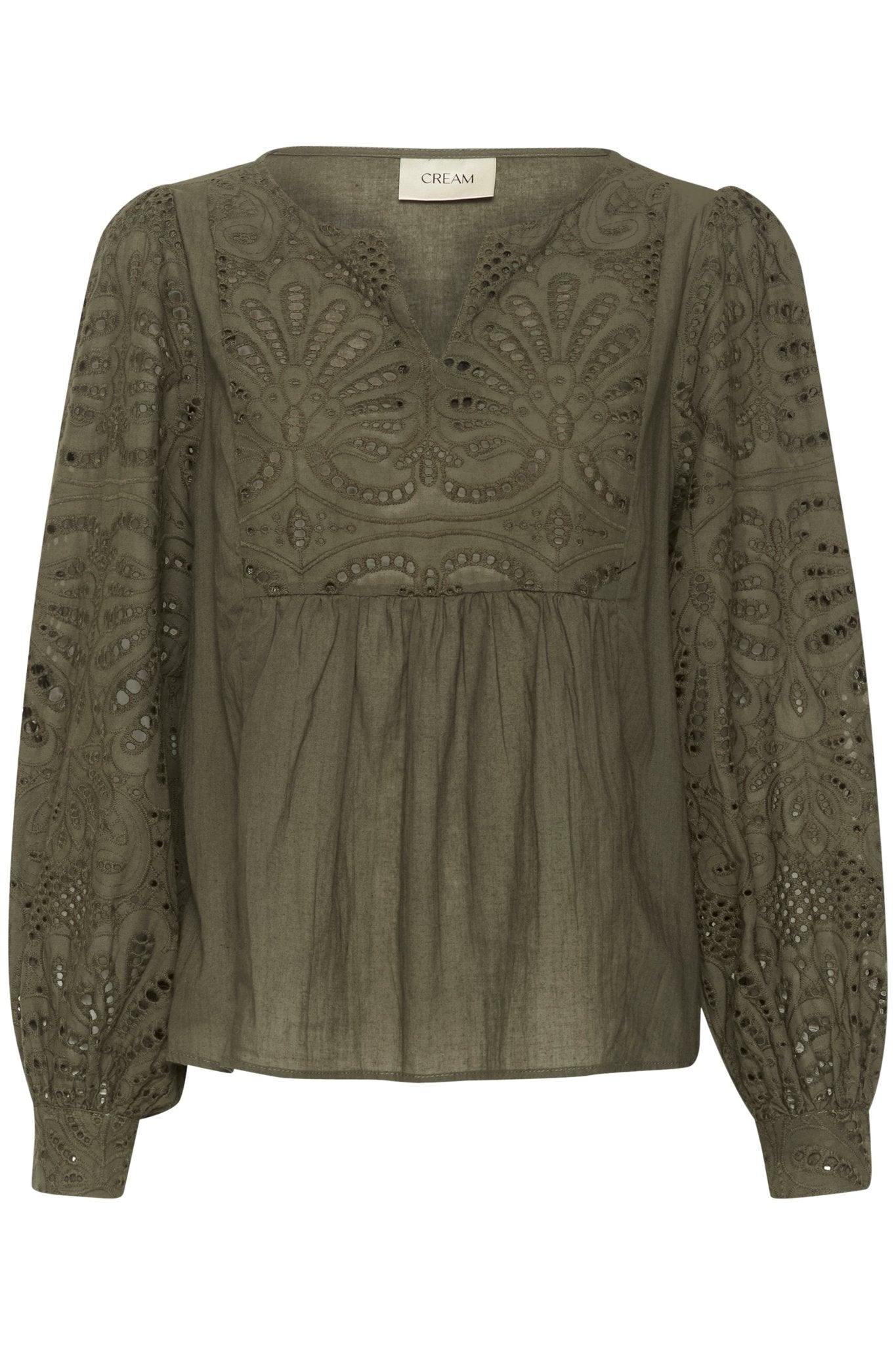 Diana eyelet blouse by Cream - khaki - Blue Sky Fashions & Lingerie