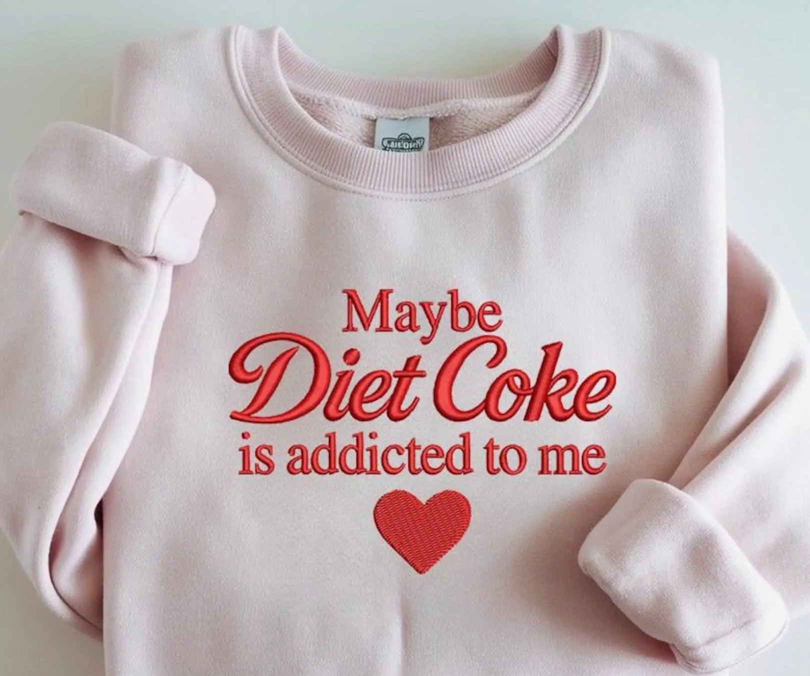 Diet Coke Embroidered Crewneck | Maybe It’s Addicted to Me - Blue Sky Fashions & Lingerie