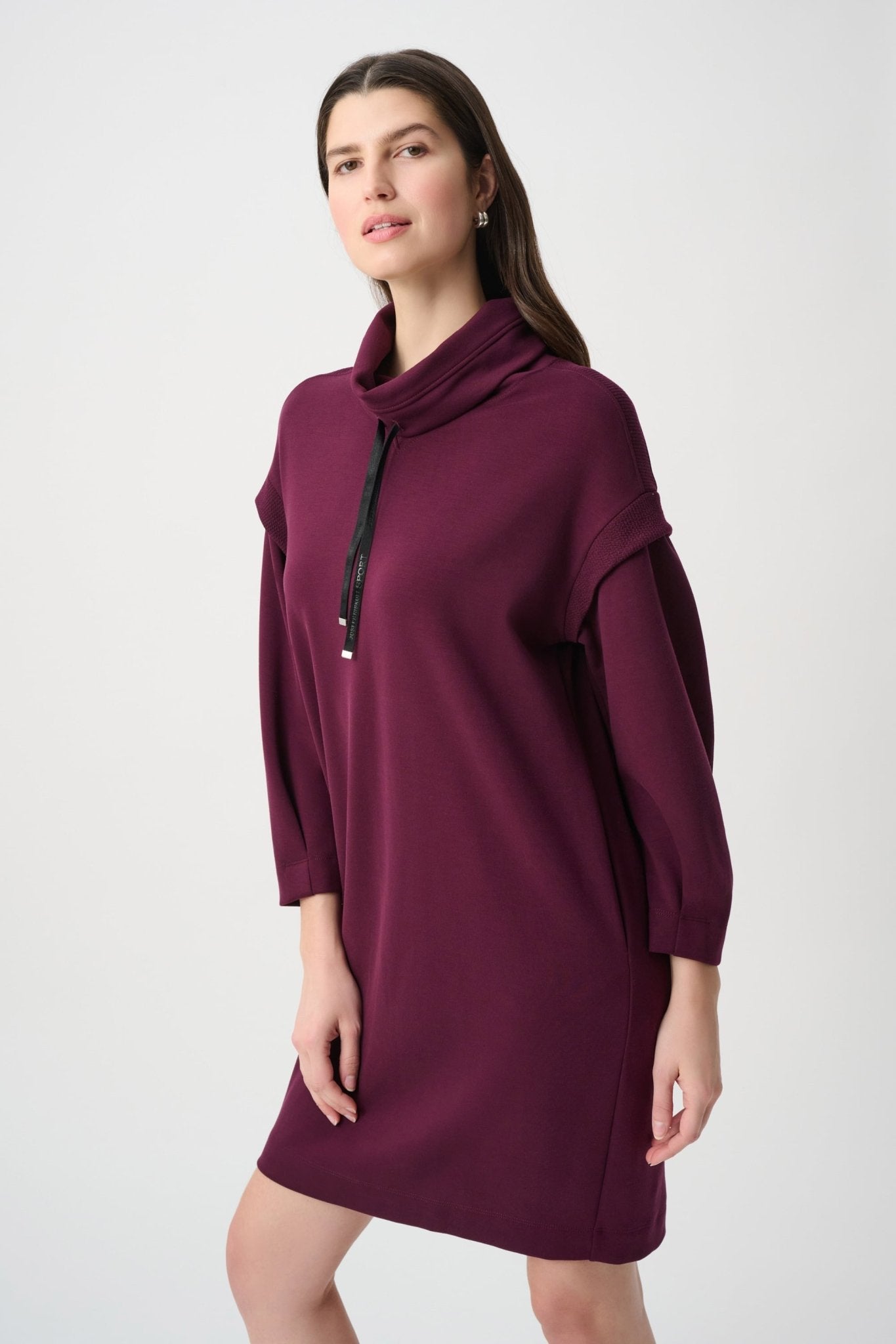 Drawstring Funnel Collar Dress 264611 by Joseph Ribkoff - Blue Sky Fashions & Lingerie