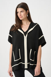 Dry Viscose Hooded Boxy Jacket 263639 - Blue Sky Fashions & Lingerie