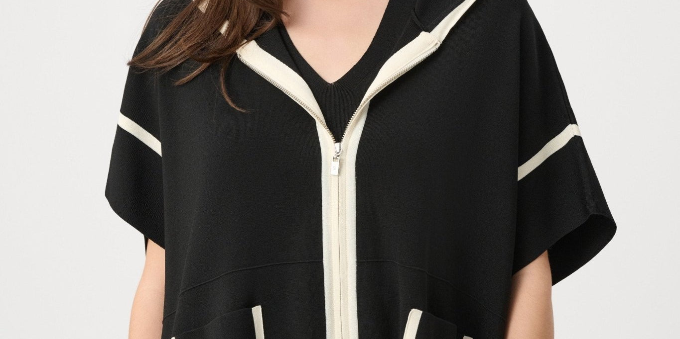 Dry Viscose Hooded Boxy Jacket 263639 - Blue Sky Fashions &amp; Lingerie