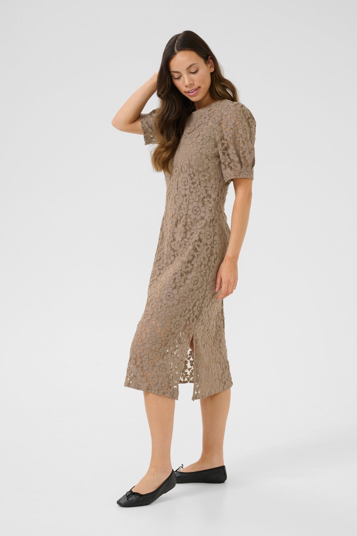 Ebana Lace Dress by Cream - Fossil - Blue Sky Fashions & Lingerie