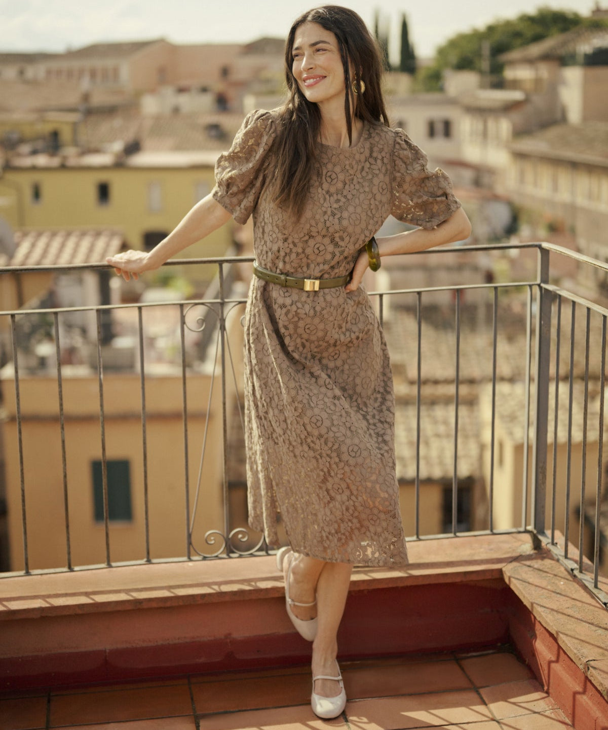 Ebana Lace Dress by Cream - Fossil - Blue Sky Fashions & Lingerie