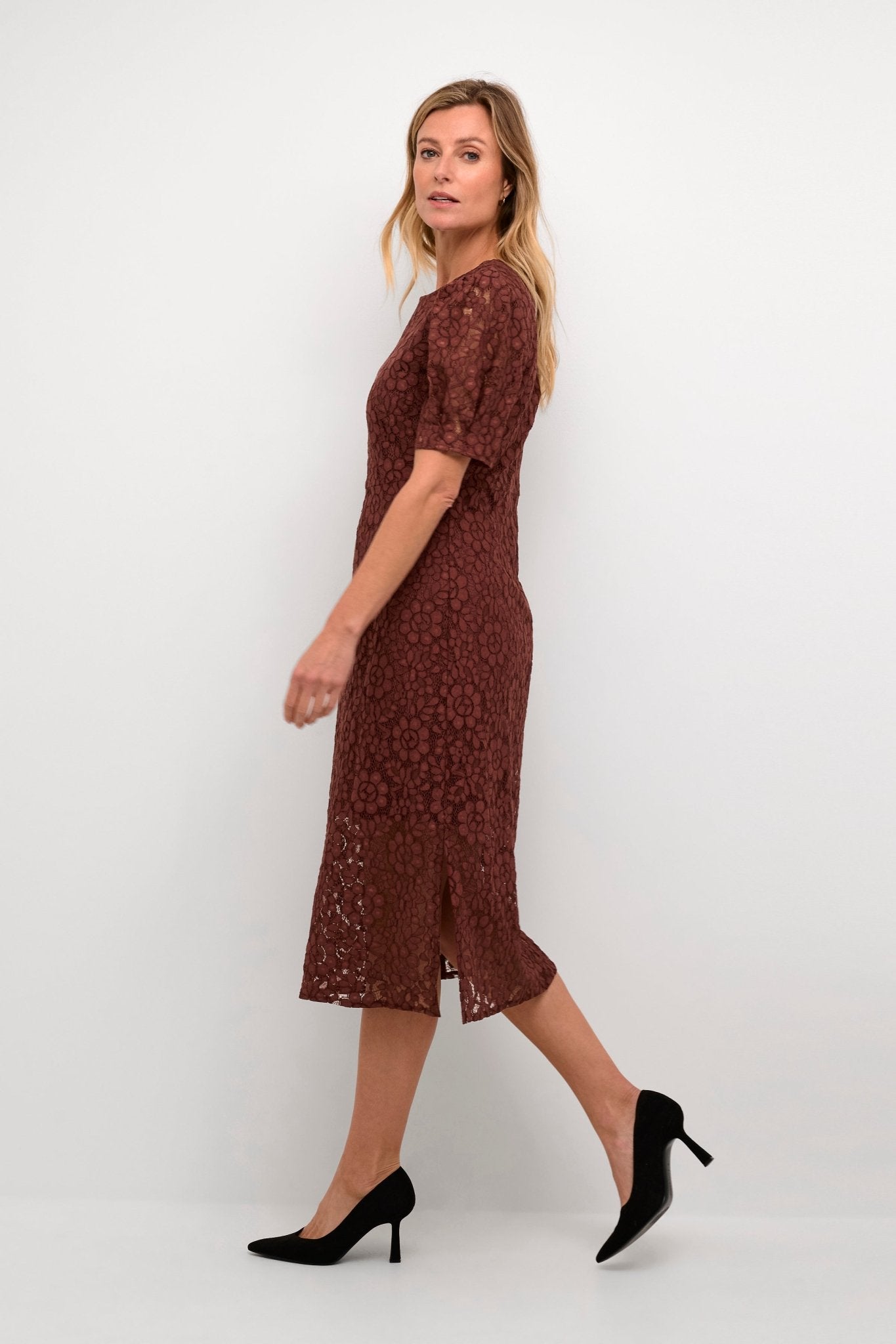 Ebana Lace Dress by Cream - Rum Raisin - Blue Sky Fashions & Lingerie