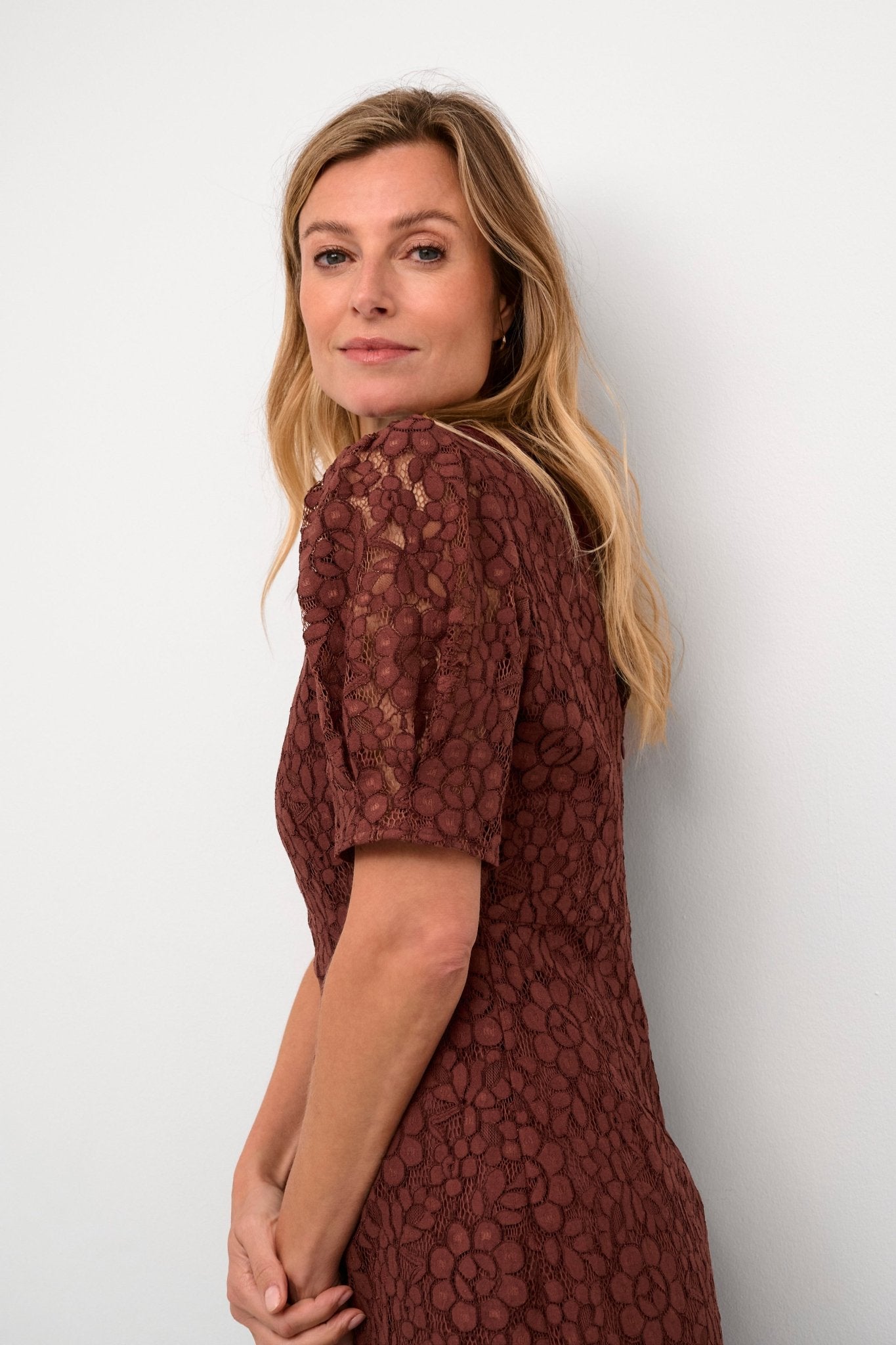 Ebana Lace Dress by Cream - Rum Raisin - Blue Sky Fashions & Lingerie