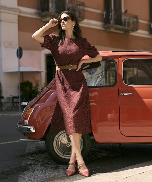 Ebana Lace Dress by Cream - Rum Raisin - Blue Sky Fashions & Lingerie