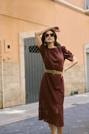 Ebana Lace Dress by Cream - Rum Raisin - Blue Sky Fashions & Lingerie