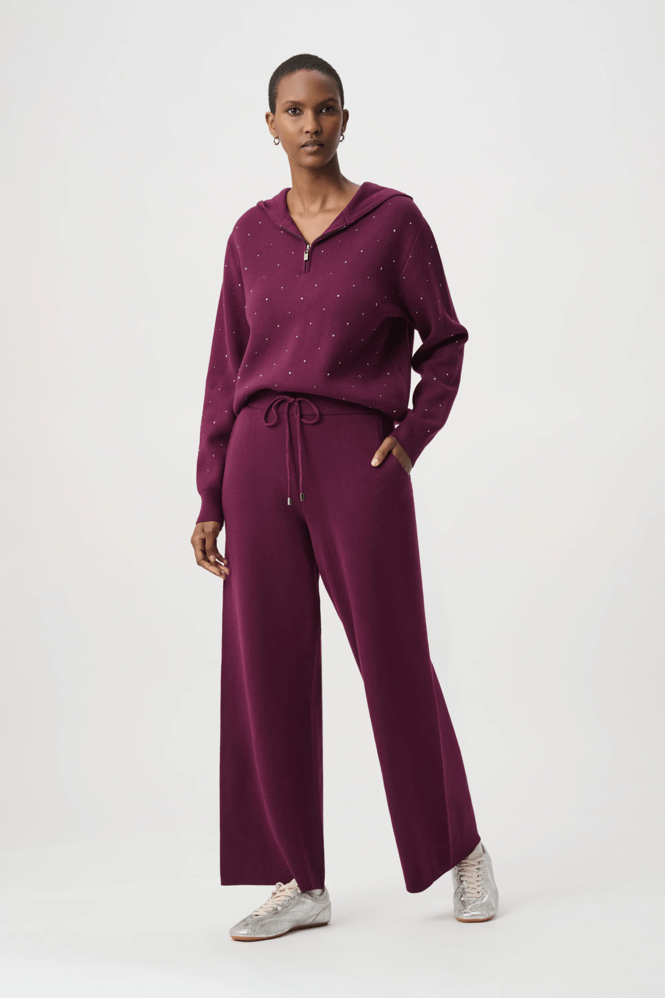 Embellished Hooded Pullover Sweater 264618 - Blue Sky Fashions & Lingerie