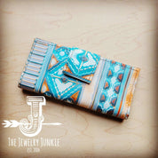 **Embossed Leather Wallet in Terracotta Navajo w/ Snap - Blue Sky Fashions & Lingerie