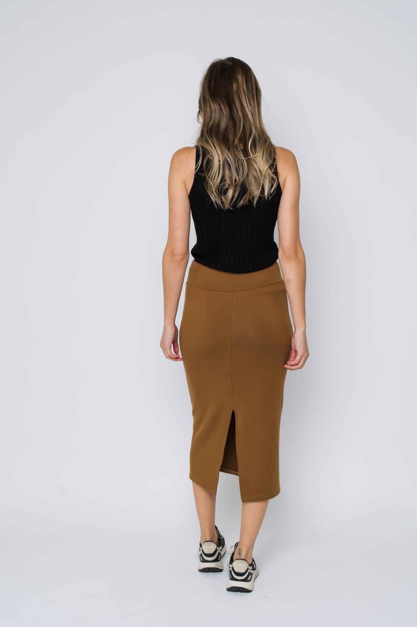 Erin luxe Fleece Midi Skirt - Carmel - Blue Sky Fashions & Lingerie