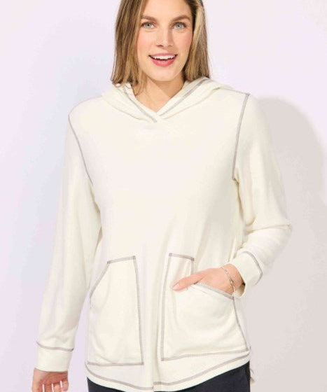ESCAPE BY HABITAT COMFORT HOODIE E13211-Pearl - Blue Sky Fashions & Lingerie