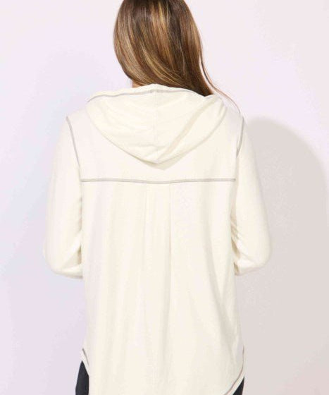 ESCAPE BY HABITAT COMFORT HOODIE E13211-Pearl - Blue Sky Fashions & Lingerie