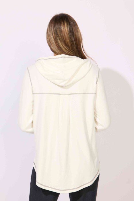 ESCAPE BY HABITAT COMFORT HOODIE E13211-Pearl - Blue Sky Fashions & Lingerie