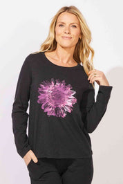 ESCAPE BY HABITAT PERFECT LAYER TEE "RIVER DYED SUNFLOWER" E44101-Black - Blue Sky Fashions & Lingerie