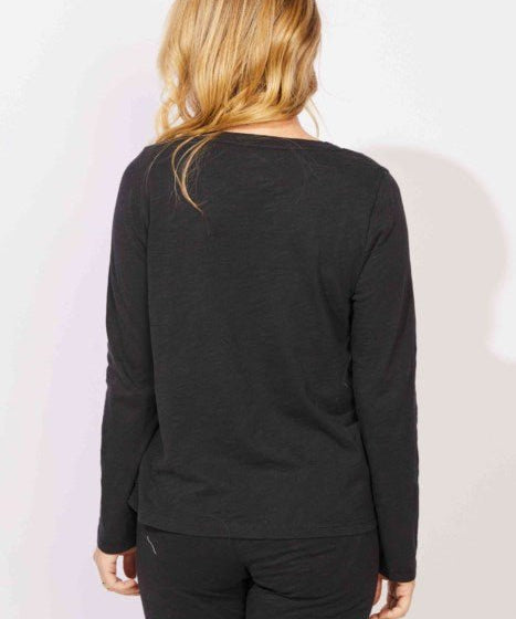 ESCAPE BY HABITAT PERFECT LAYER TEE "RIVER DYED SUNFLOWER" E44101-Black - Blue Sky Fashions & Lingerie