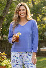 Escape by Habitat Peruivian Cotton Front Back Pullover E26836 - Baja Blue - Blue Sky Fashions & Lingerie