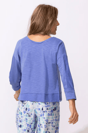 Escape by Habitat Peruivian Cotton Front Back Pullover E26836 - Baja Blue - Blue Sky Fashions & Lingerie