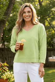 Escape by Habitat Peruivian Cotton Front Back Pullover E26836 - Kiwi - Blue Sky Fashions & Lingerie