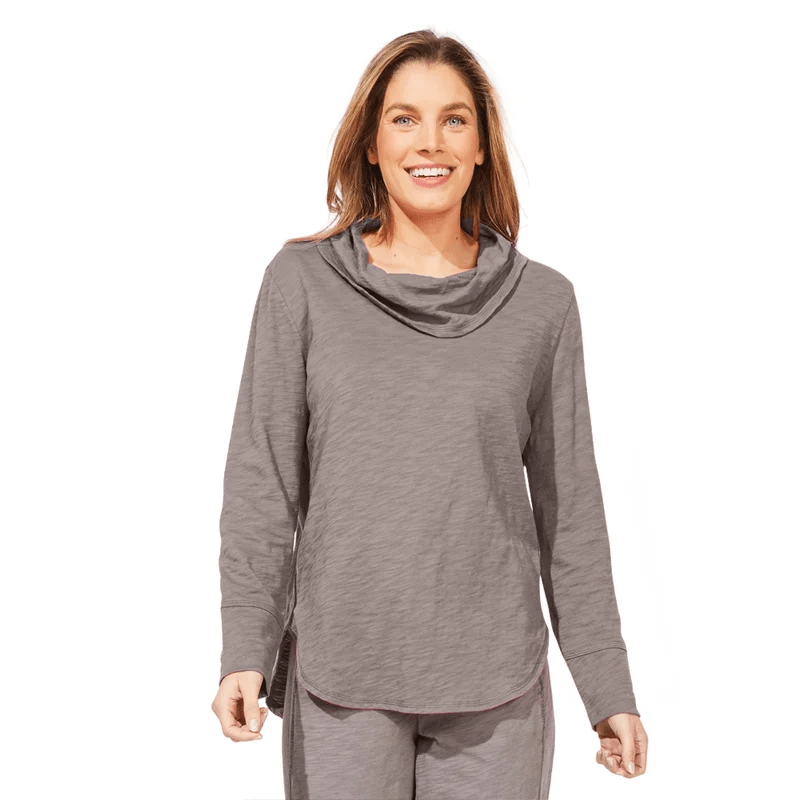 Escape by Habitat Peruvian Cotton High Lo Cowl E10036 - volcano - Blue Sky Fashions & Lingerie