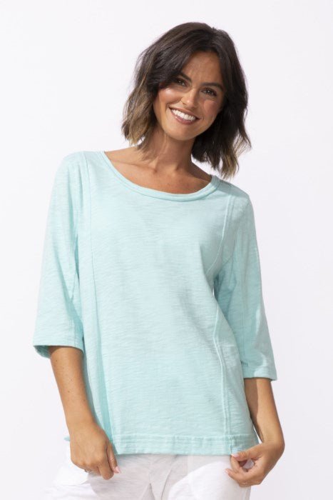 Escape by Habitat Peruvian Cotton Seamed Elbow Tee E10026 - Mint - Blue Sky Fashions & Lingerie