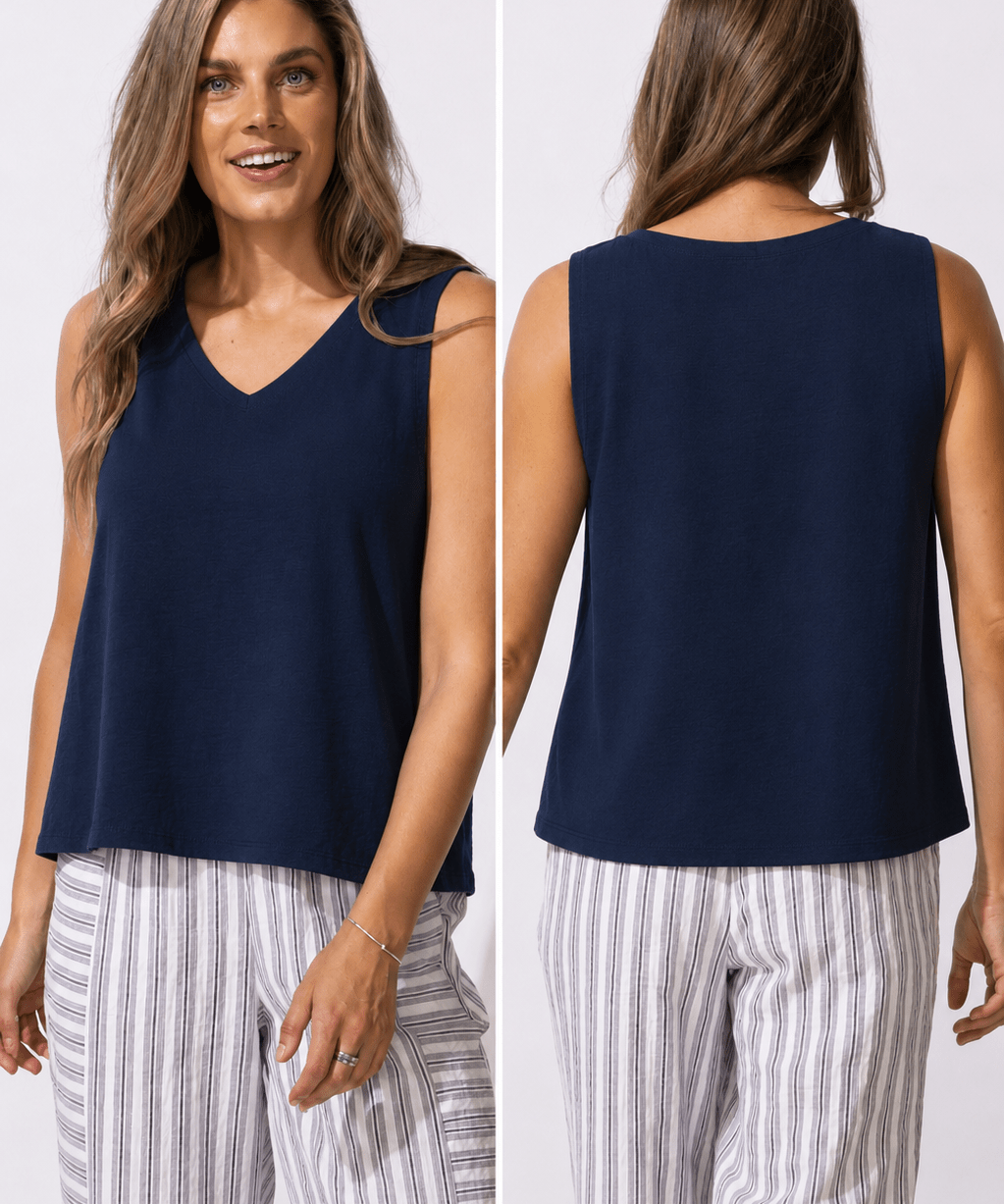 Escape by Habitat Resort Tank E37010 in Navy - Blue Sky Fashions & Lingerie