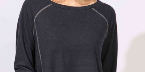 ESCAPE BY HABITAT SUPERCHILL RAGLAN SWEATSHIRT E13210-BLACK - Blue Sky Fashions &amp; Lingerie