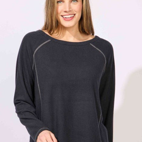 ESCAPE BY HABITAT SUPERCHILL RAGLAN SWEATSHIRT E13210-BLACK - Blue Sky Fashions & Lingerie
