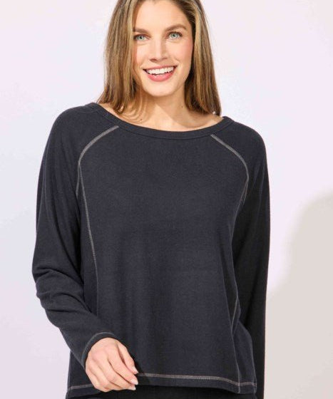 ESCAPE BY HABITAT SUPERCHILL RAGLAN SWEATSHIRT E13210-BLACK - Blue Sky Fashions & Lingerie