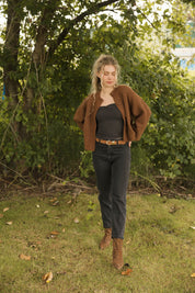 ESTHER SHORT CARDIGAN IN CHESTNUT by Smash + Tess - Blue Sky Fashions & Lingerie