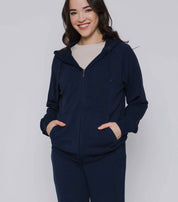 Everly - Luxe Fleece 1/2 Zip Mock Neck - Indigo - Blue Sky Fashions & Lingerie