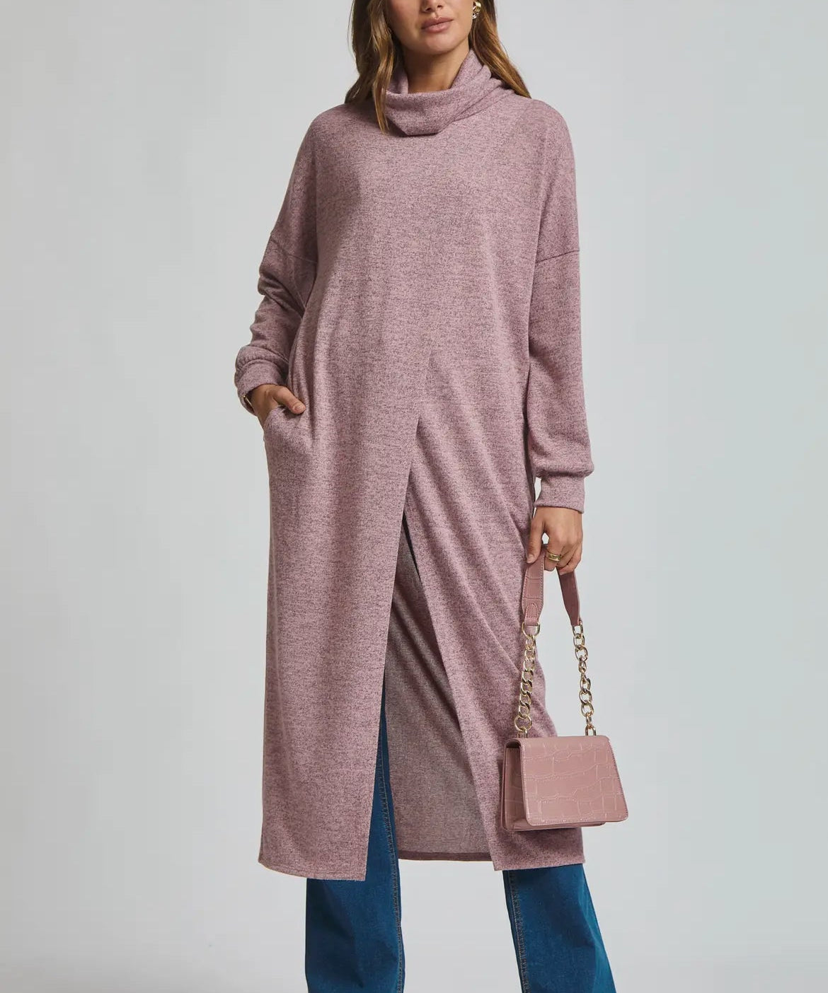 Flowy Surplice Wrap Duster - Cashmere Rose - Blue Sky Fashions & Lingerie