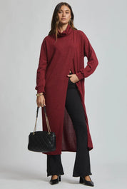 Flowy Surplice Wrap Duster - Wine - Blue Sky Fashions & Lingerie