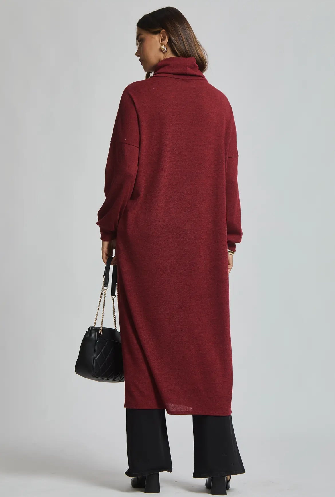 Flowy Surplice Wrap Duster - Wine - Blue Sky Fashions & Lingerie