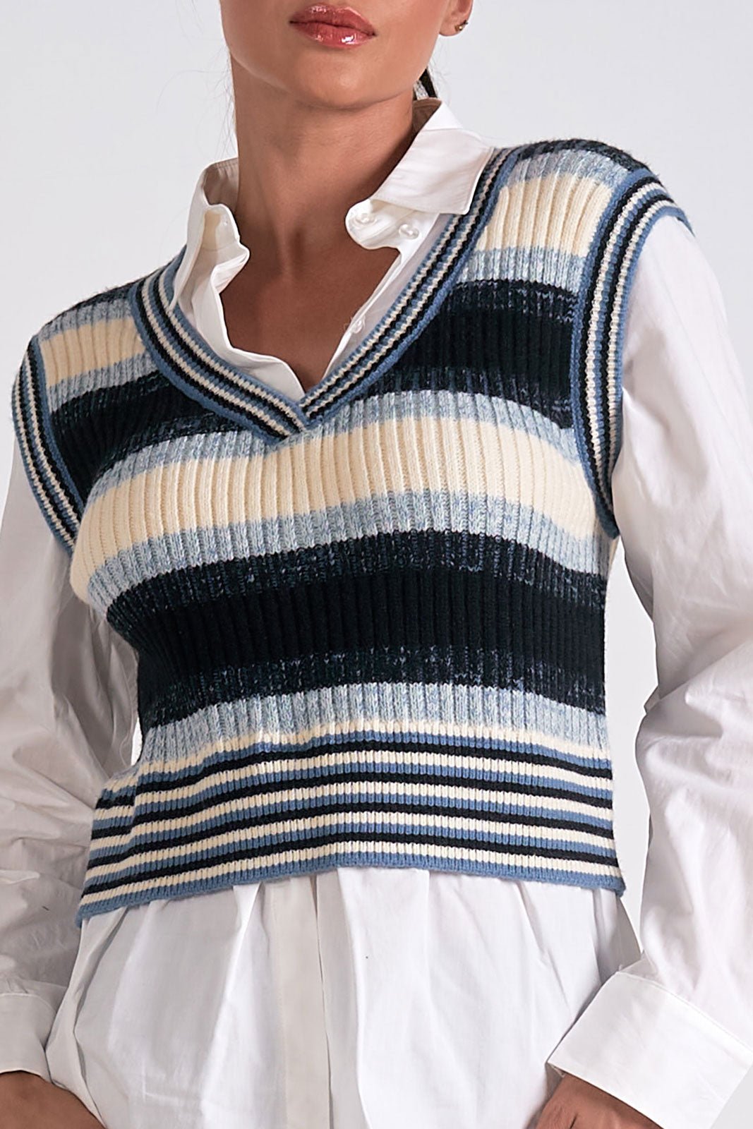 Fooler Sweater - Blue Multi - Blue Sky Fashions & Lingerie