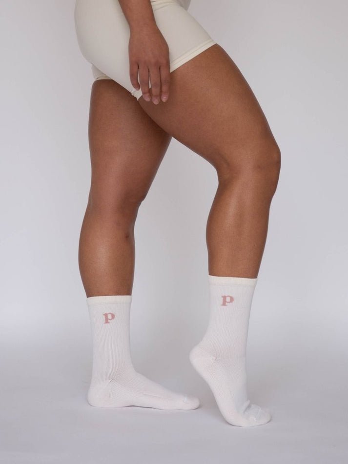 FORMA CREW COMPRESSION MINIMALIST 'P' SOCK by Pear - Cream/Rose - Blue Sky Fashions & Lingerie