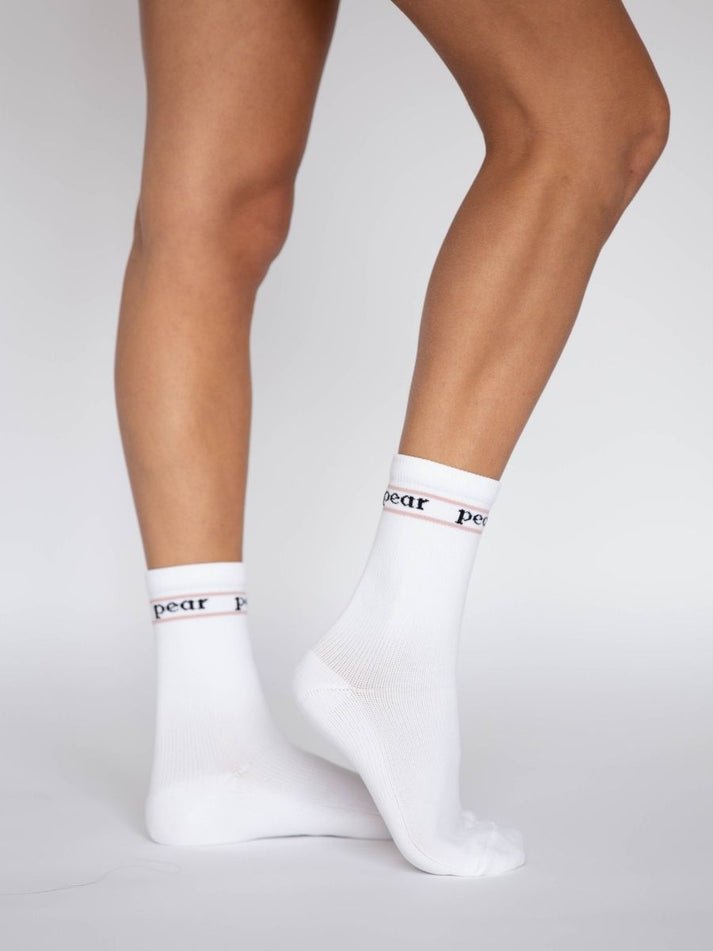 FORMA CREW COMPRESSION VARSITY PEAR SOCK by Pear - White/Rose - Blue Sky Fashions & Lingerie