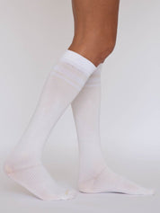 FORMA KNEE - HIGH COMPRESSION VARSITY SOCK by Pear - Cream/White - Blue Sky Fashions & Lingerie