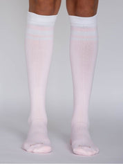 FORMA KNEE - HIGH COMPRESSION VARSITY SOCK by Pear - Pink/White - Blue Sky Fashions & Lingerie