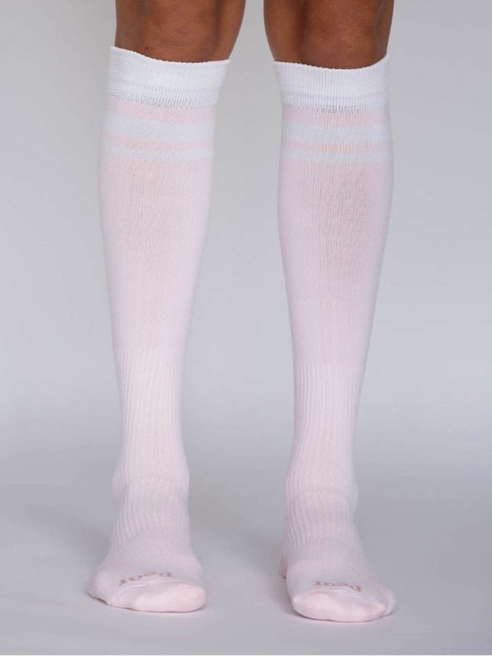 FORMA KNEE - HIGH COMPRESSION VARSITY SOCK by Pear - Pink/White - Blue Sky Fashions & Lingerie