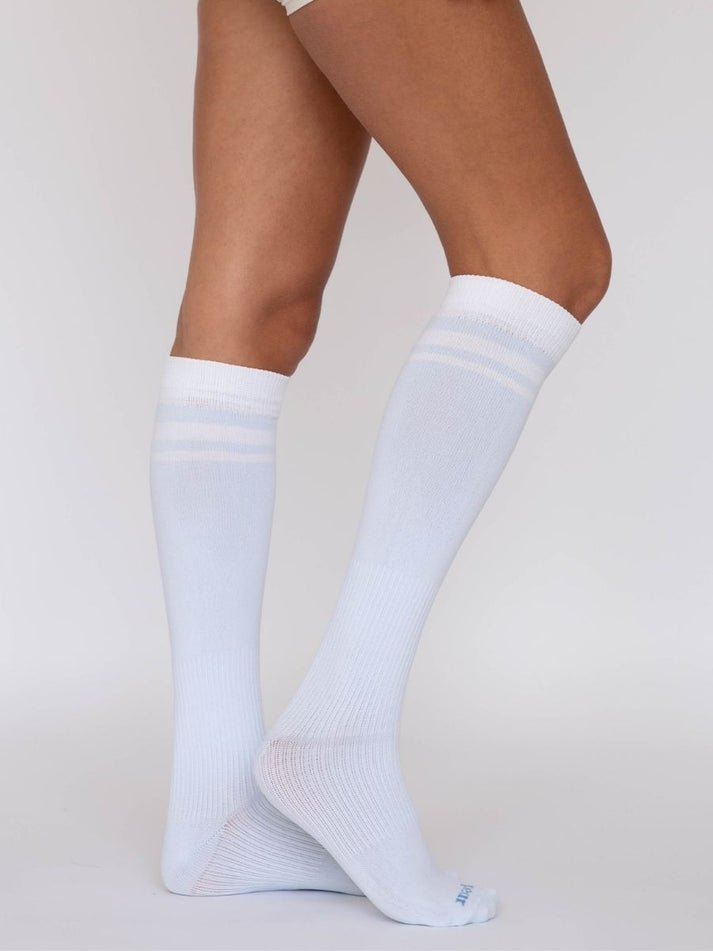 FORMA KNEE - HIGH COMPRESSION VARSITY SOCK by Pear - Sky/White - Blue Sky Fashions & Lingerie